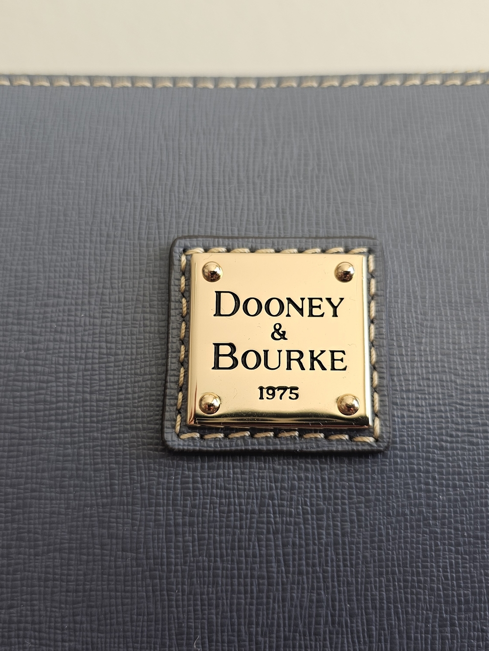 Dooney & Bourke Blue Saffiano-Style Tote with Gold Hardware - Picture 4 of 16